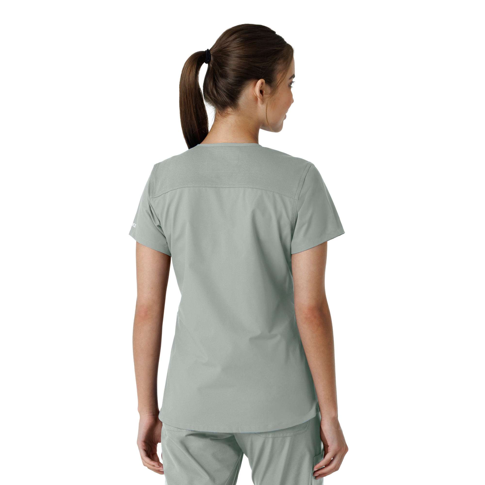Women's force essentials v-neck knit panel scrub top