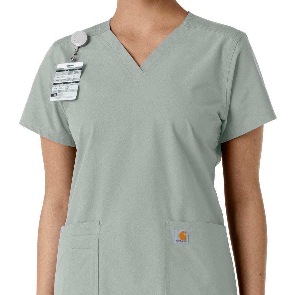 Women's force essentials v-neck knit panel scrub top