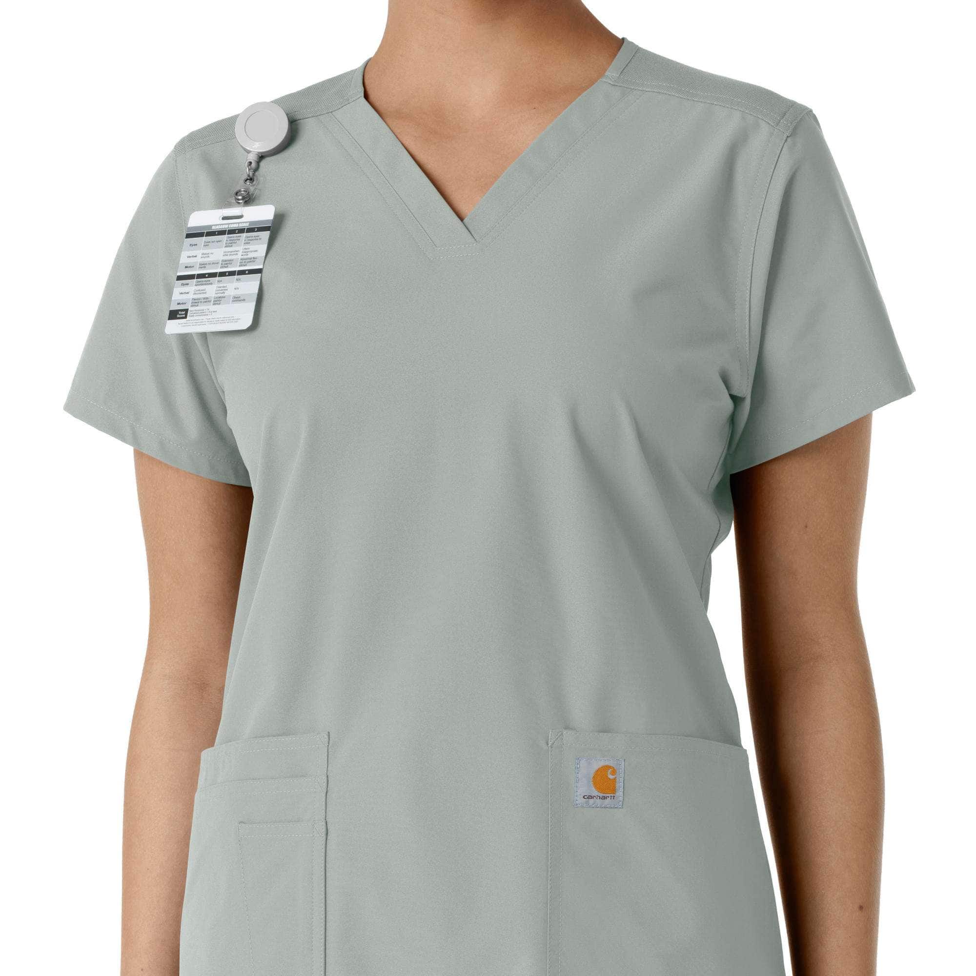 Women's force essentials v-neck knit panel scrub top
