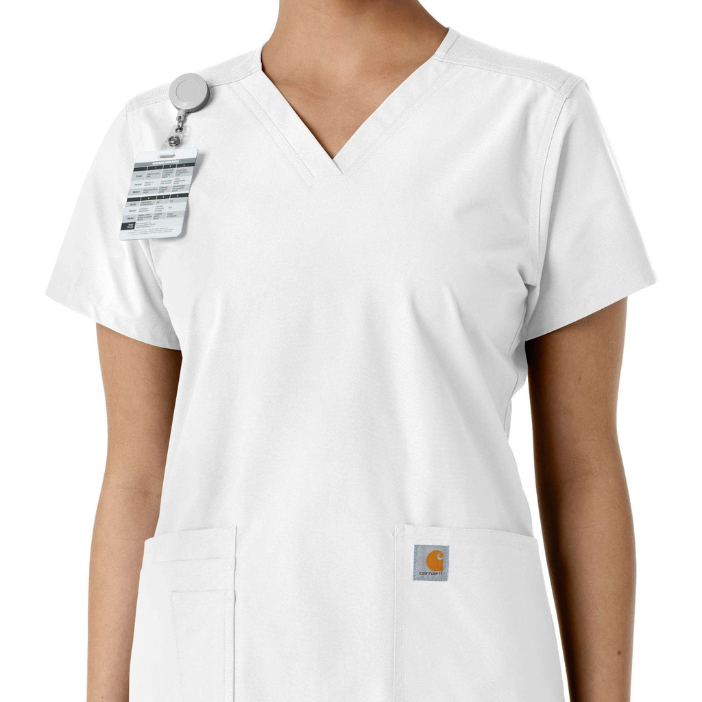 Women's force essentials v-neck knit panel scrub top