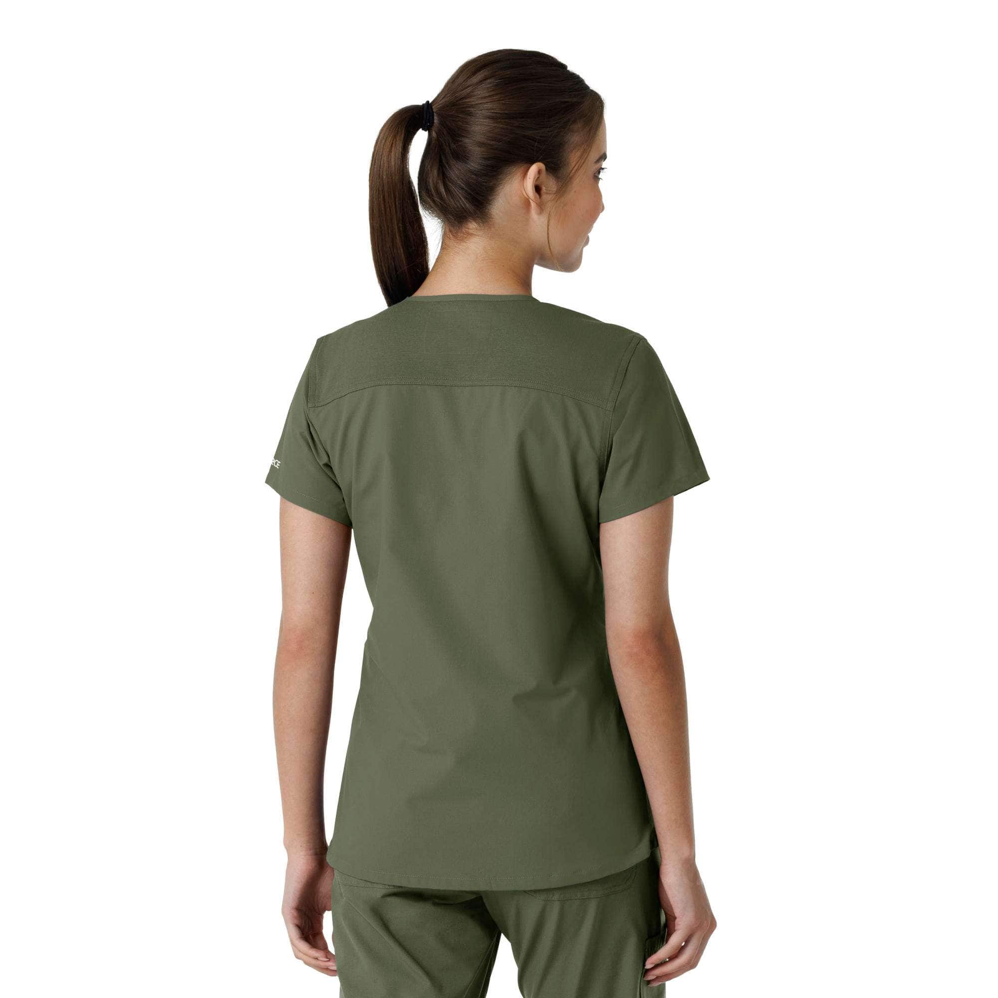 Women's force essentials v-neck knit panel scrub top