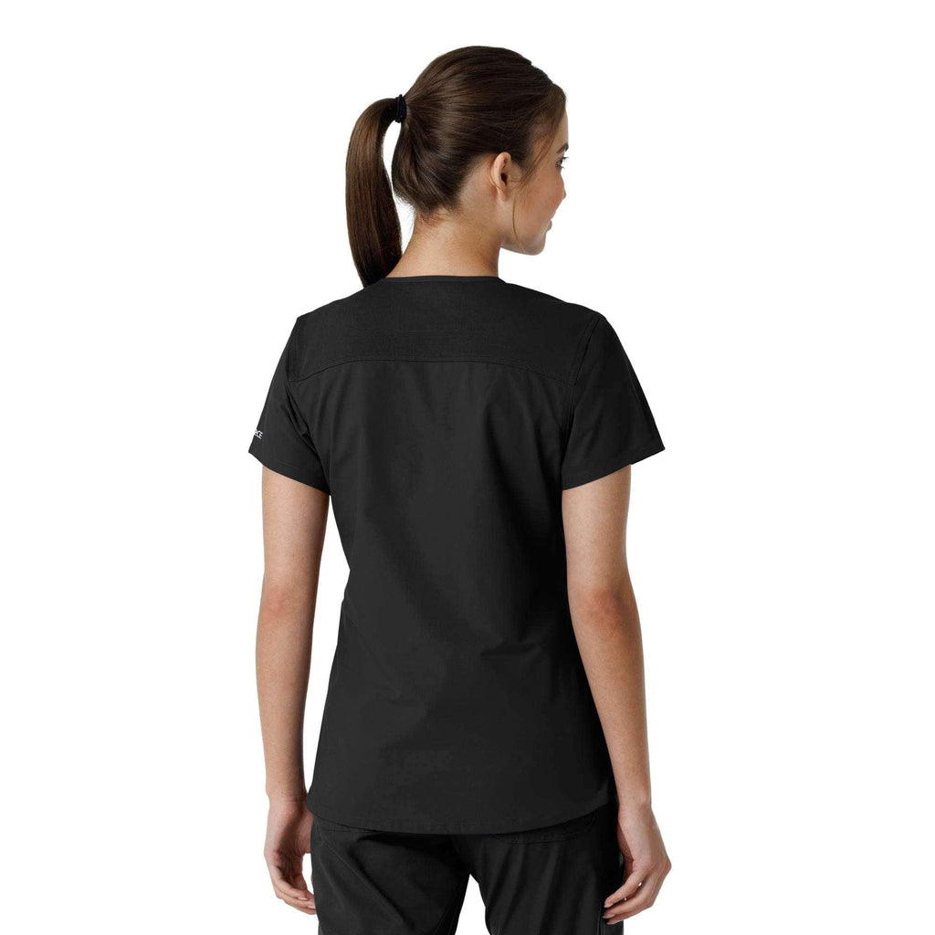 Women's force essentials v-neck knit panel scrub top