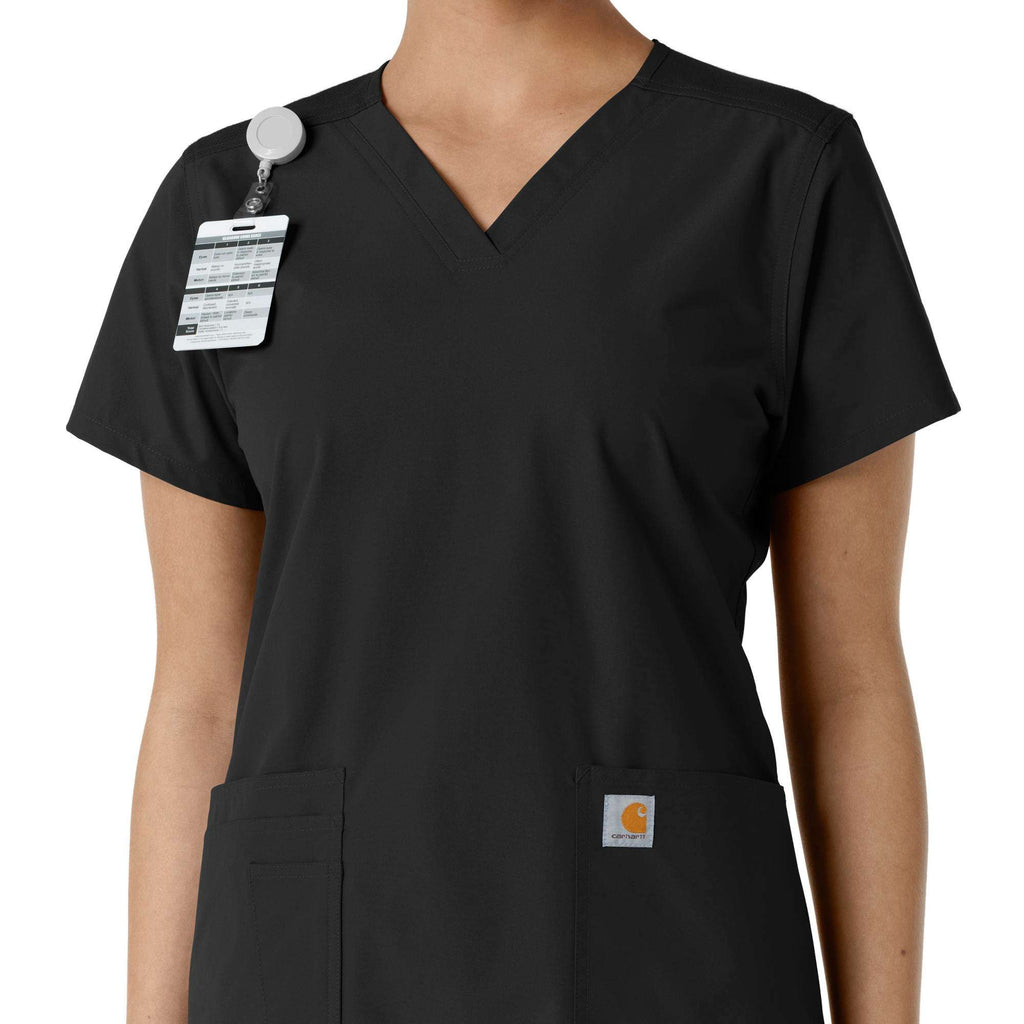 Women's force essentials v-neck knit panel scrub top