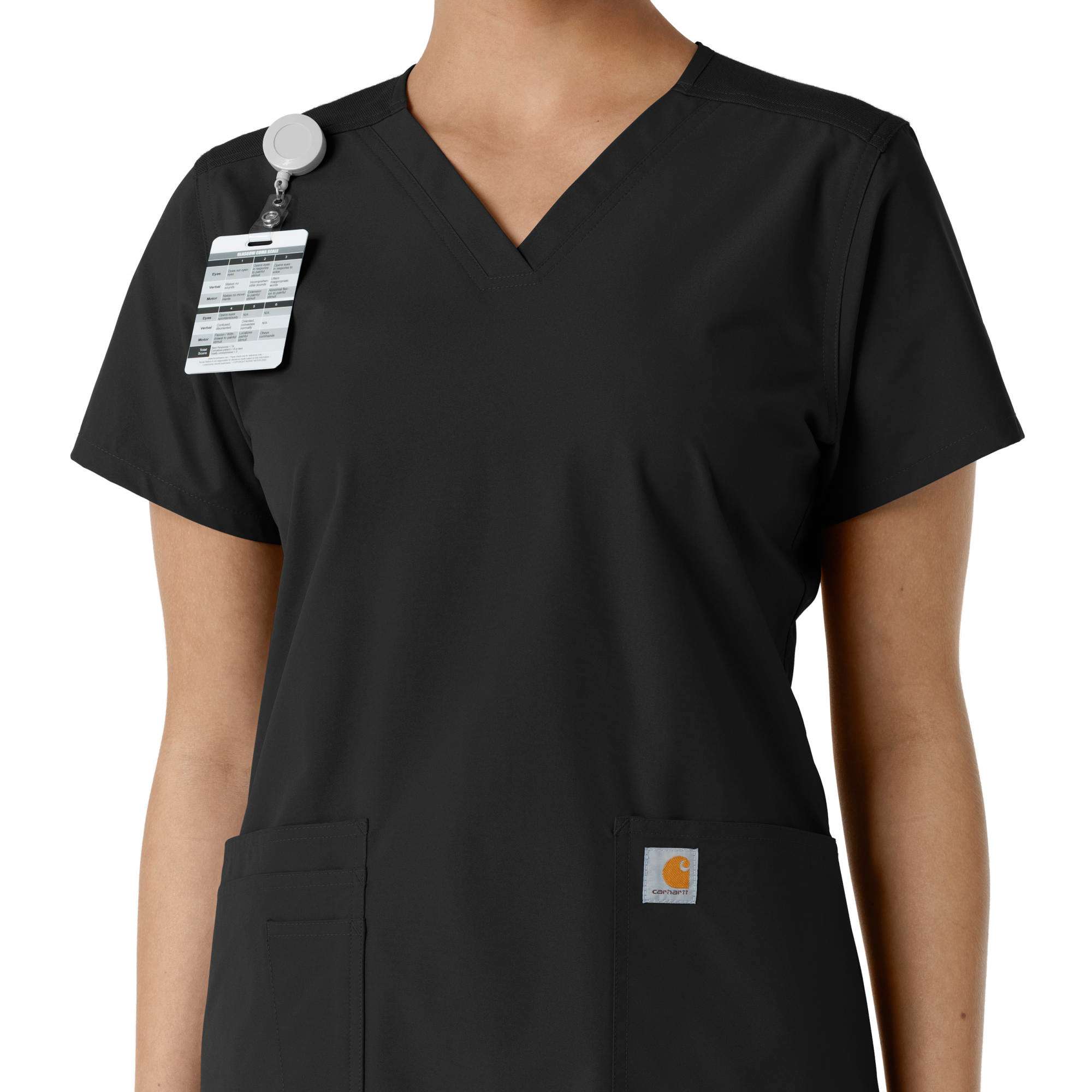 Women's force essentials v-neck knit panel scrub top