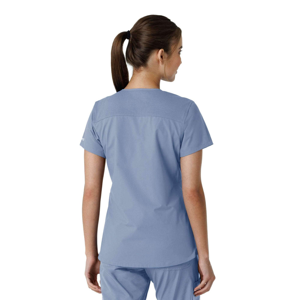 Women's force essentials v-neck knit panel scrub top