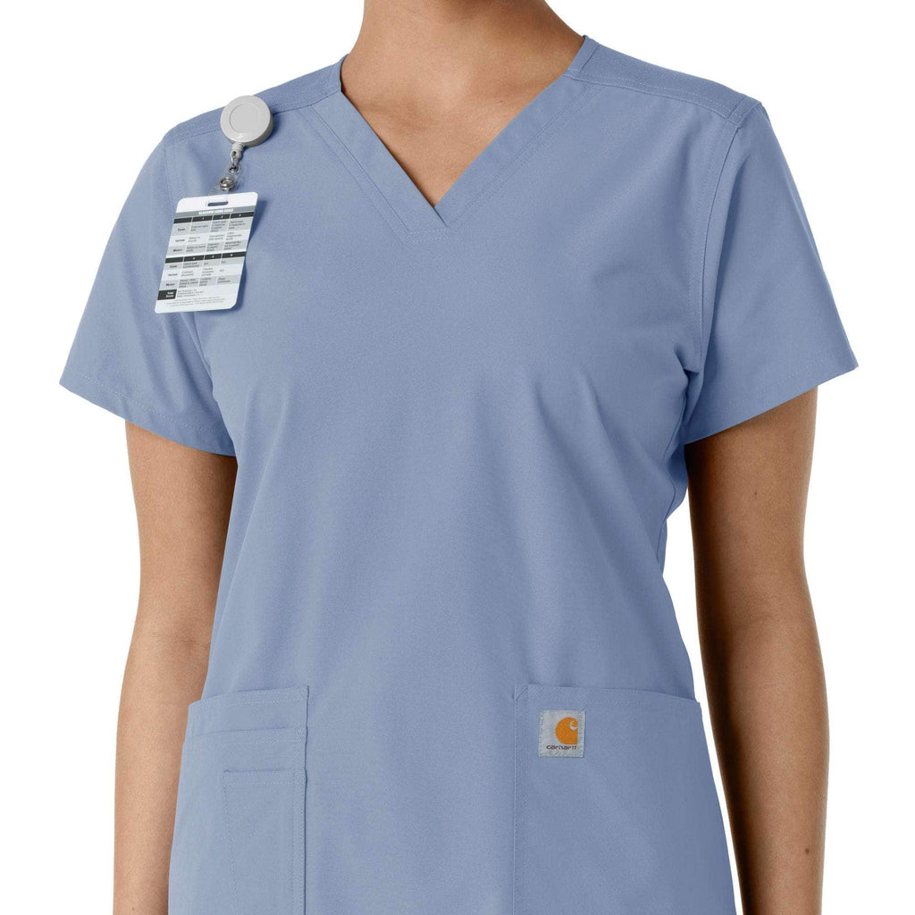 Women's force essentials v-neck knit panel scrub top