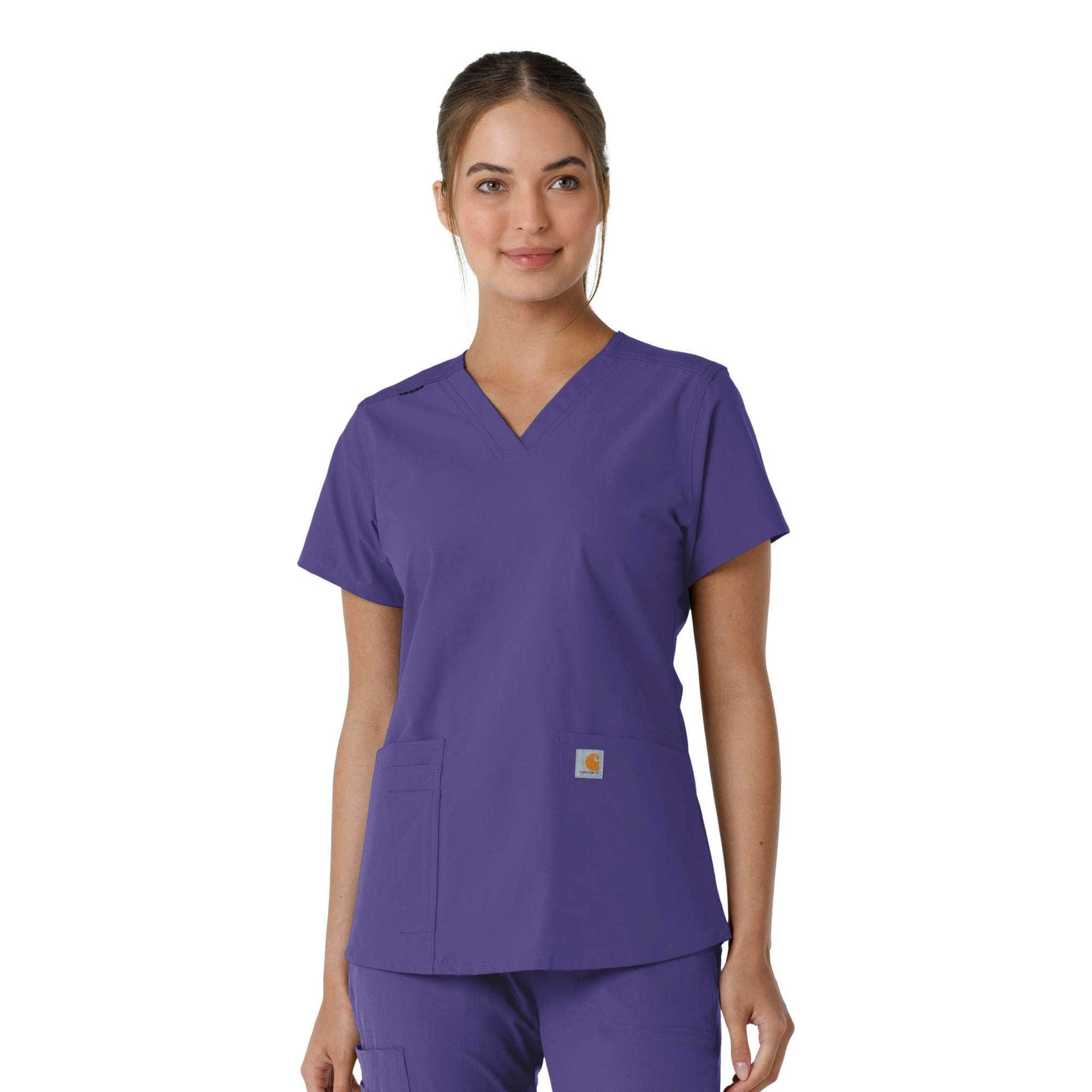 Women's force essentials v-neck knit panel scrub top