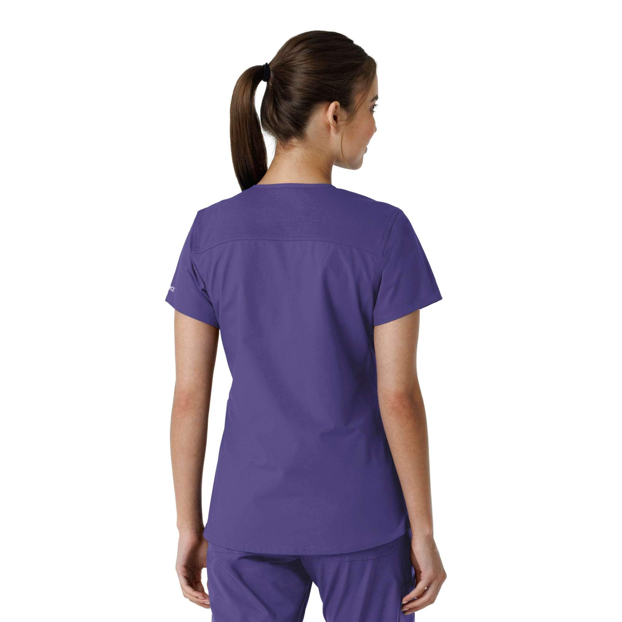 Women's force essentials v-neck knit panel scrub top