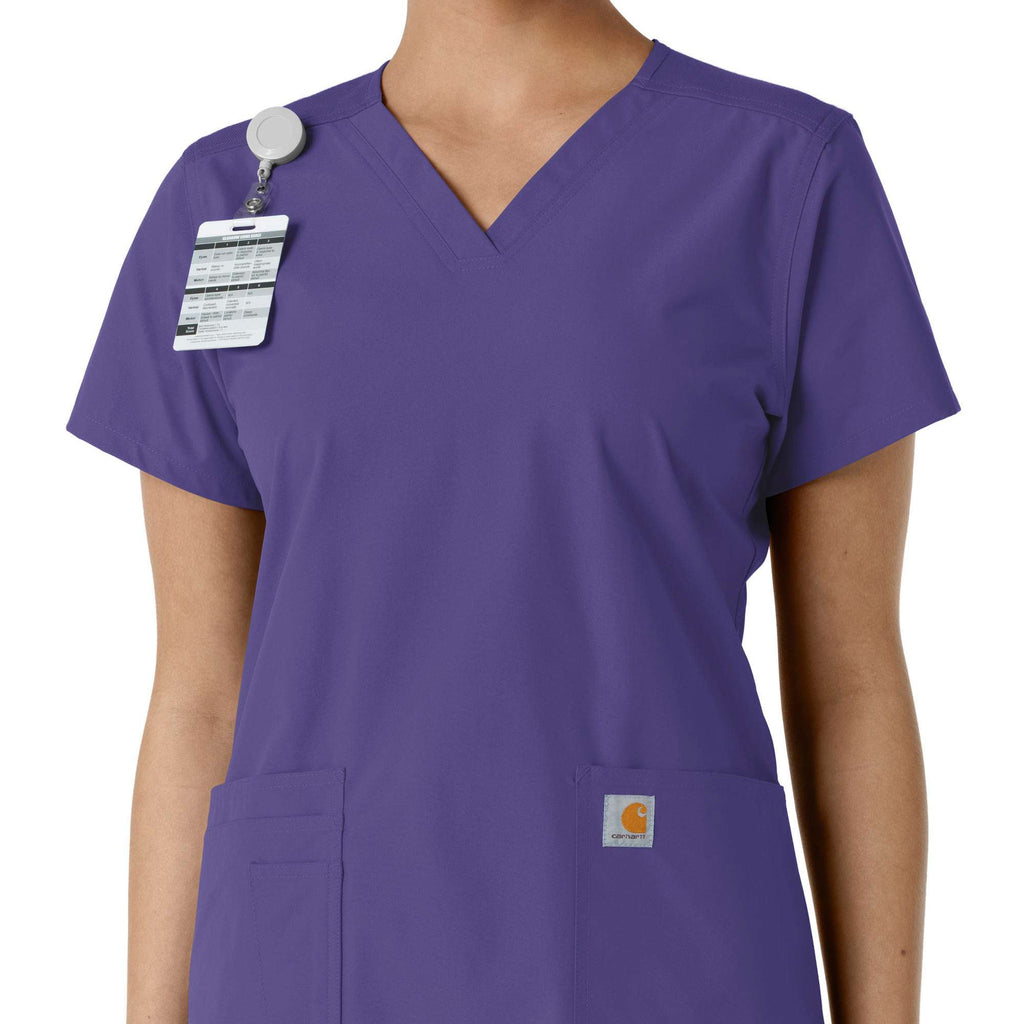 Women's force essentials v-neck knit panel scrub top