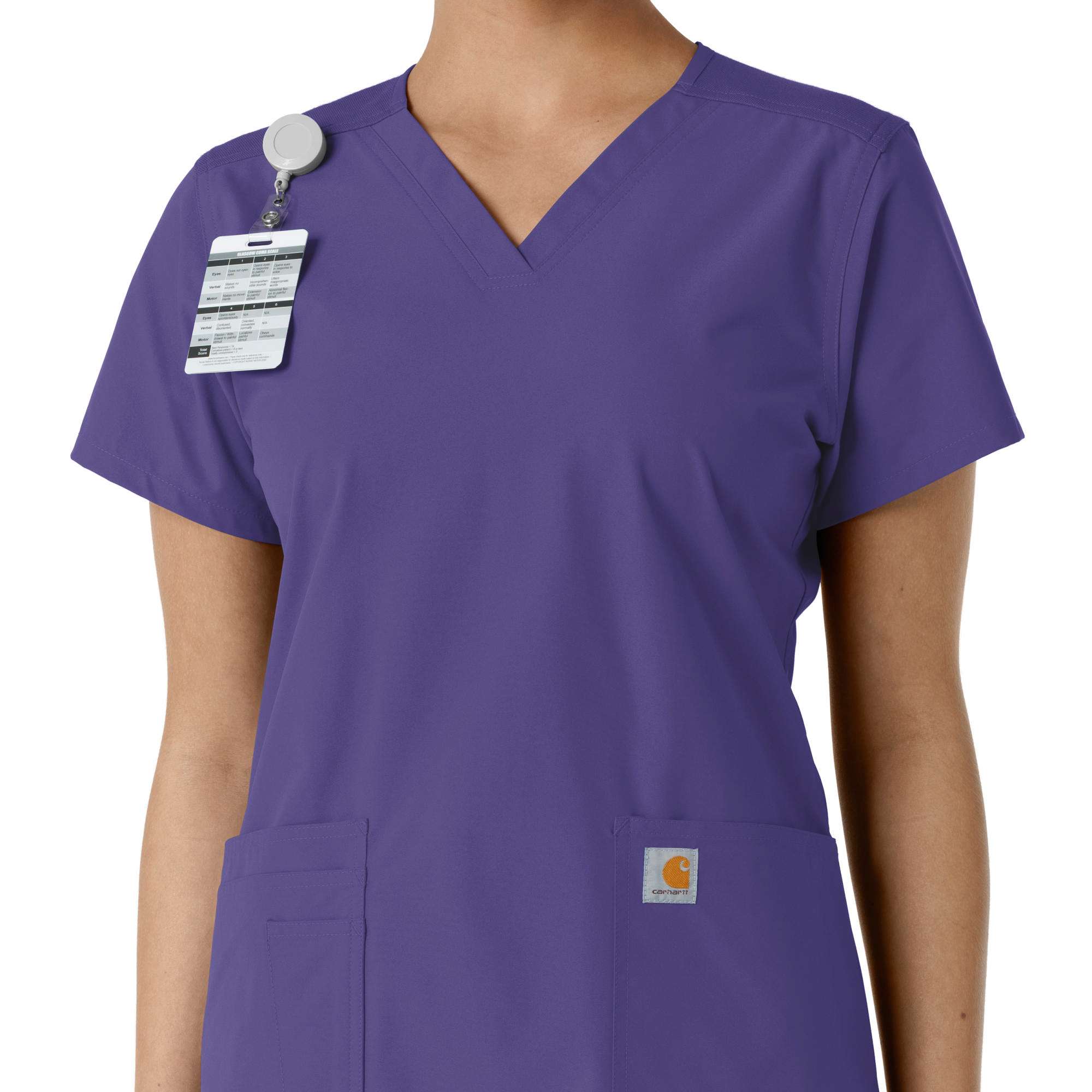 Women's force essentials v-neck knit panel scrub top
