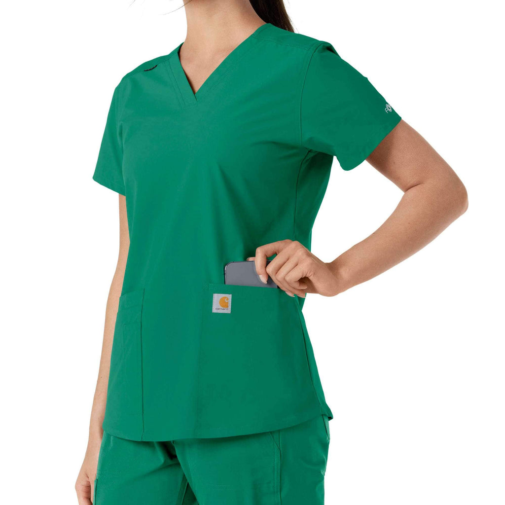 Women's force essentials v-neck knit panel scrub top