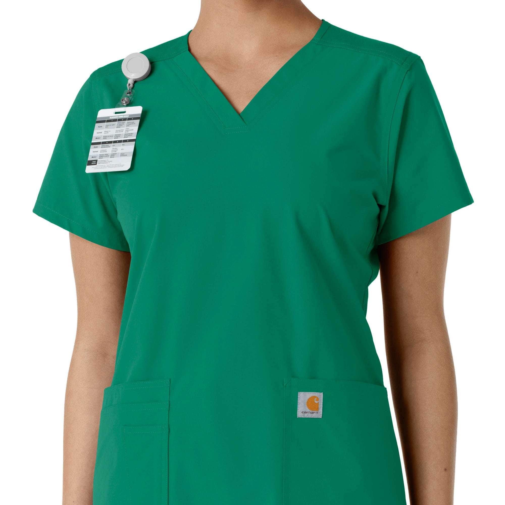 Women's force essentials v-neck knit panel scrub top