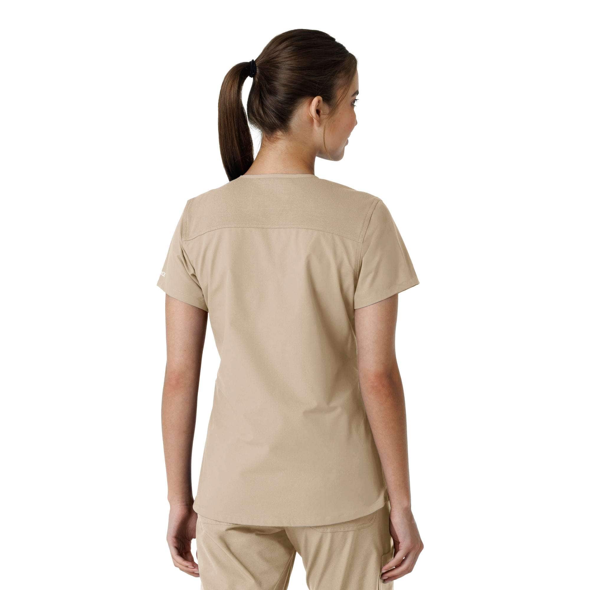 Women's force essentials v-neck knit panel scrub top