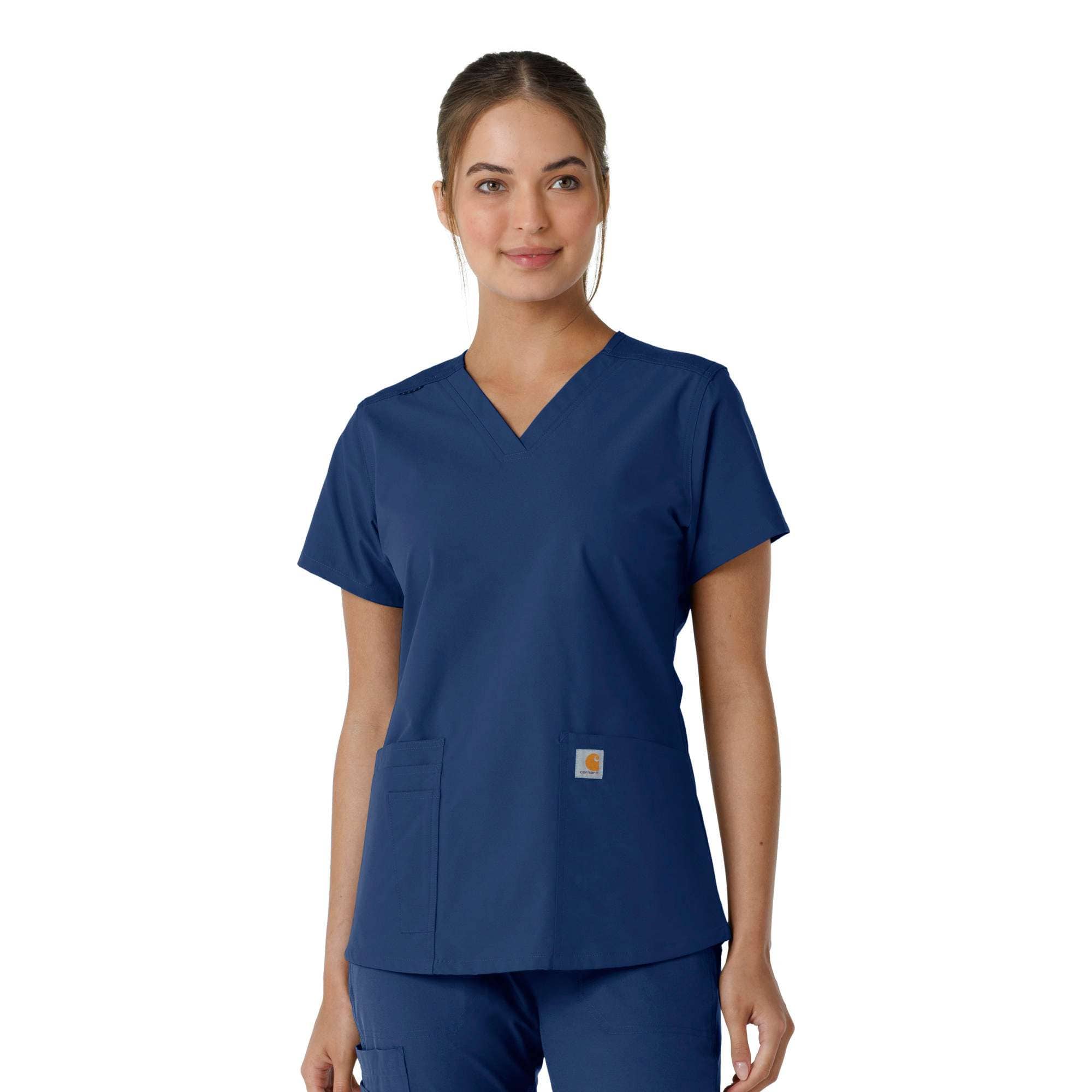 Women's force essentials v-neck knit panel scrub top