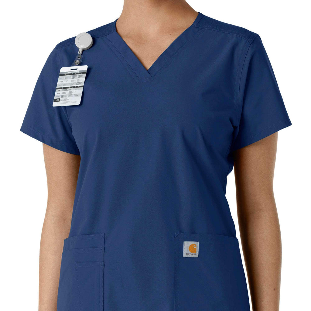 Women's force essentials v-neck knit panel scrub top