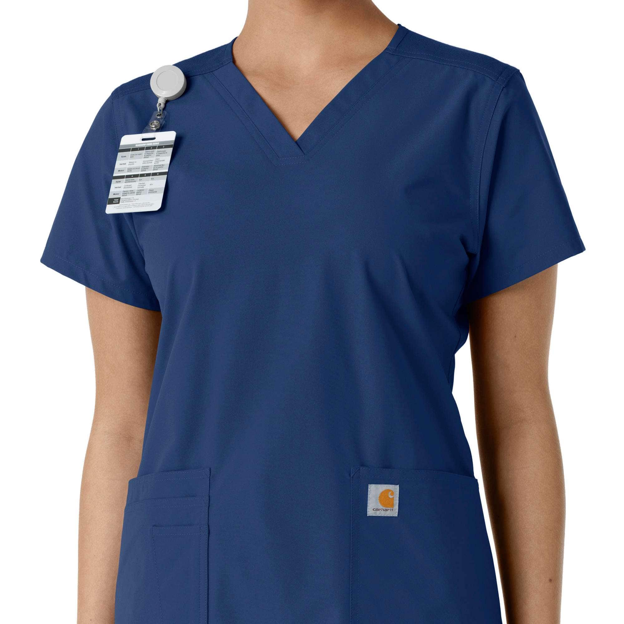 Women's force essentials v-neck knit panel scrub top
