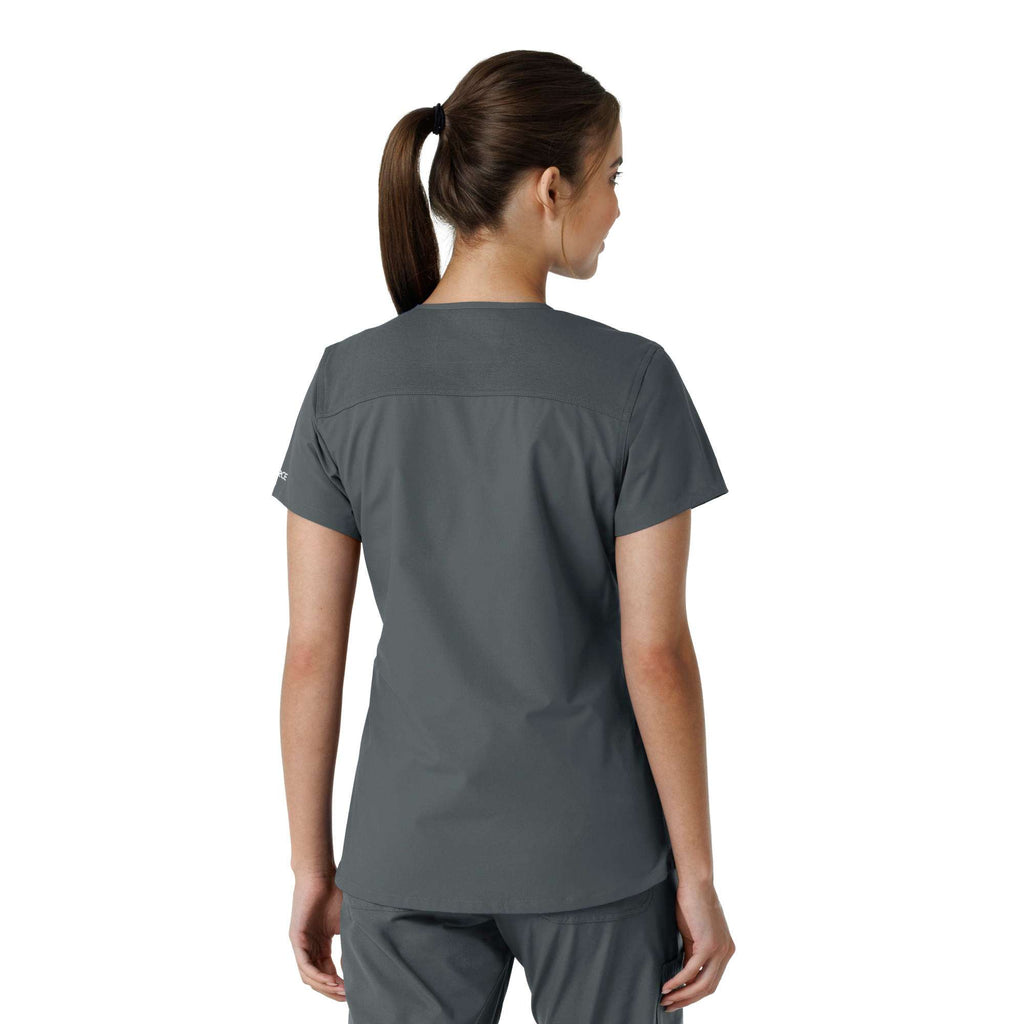 Women's force essentials v-neck knit panel scrub top