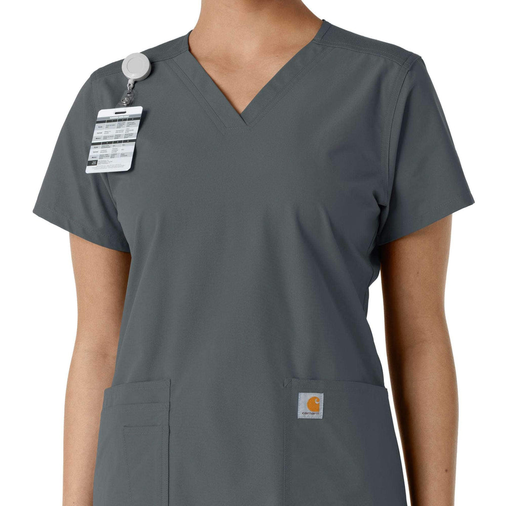 Women's force essentials v-neck knit panel scrub top