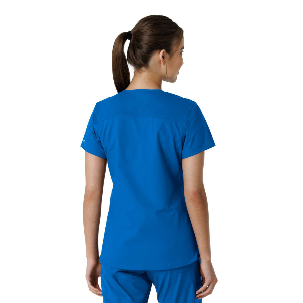 Women's force essentials v-neck knit panel scrub top