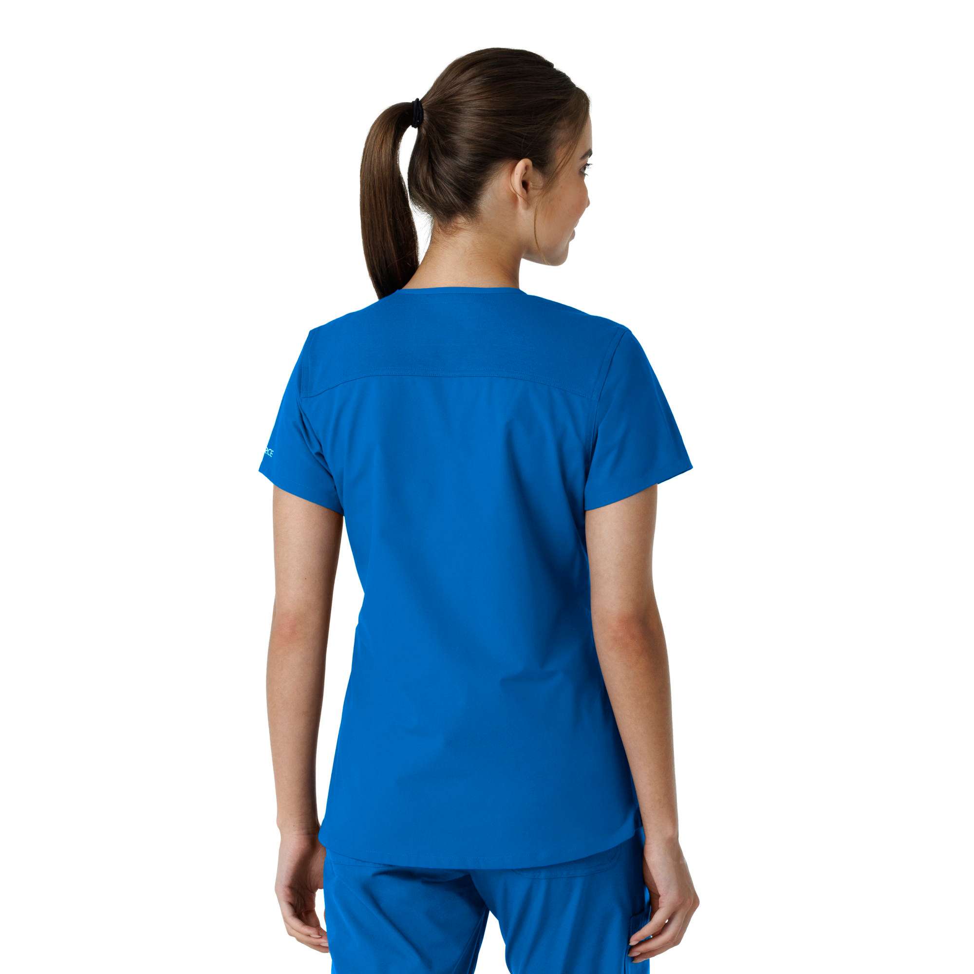 Women's force essentials v-neck knit panel scrub top