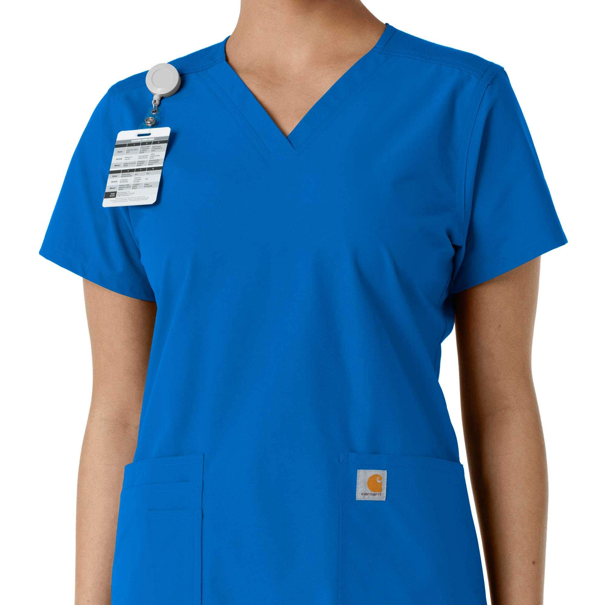 Women's force essentials v-neck knit panel scrub top