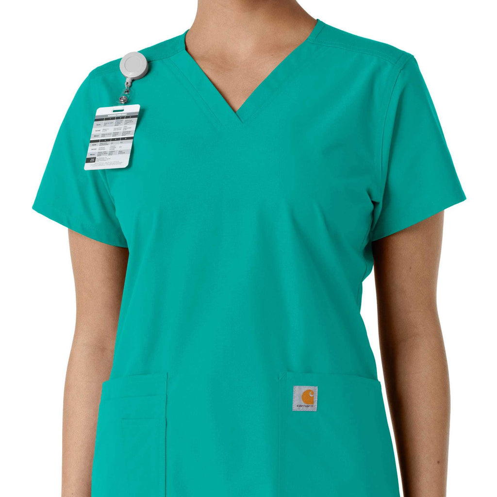 Women's force essentials v-neck knit panel scrub top