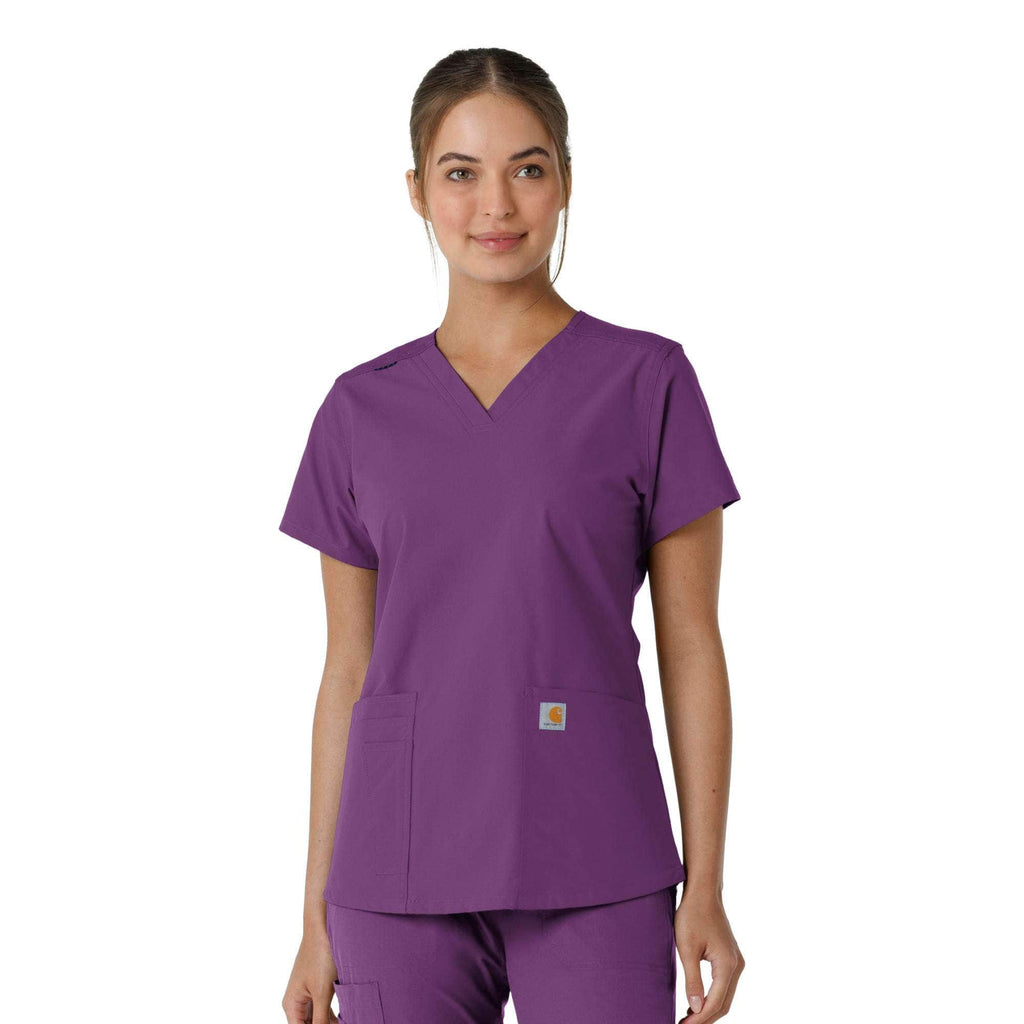 Women's force essentials v-neck knit panel scrub top