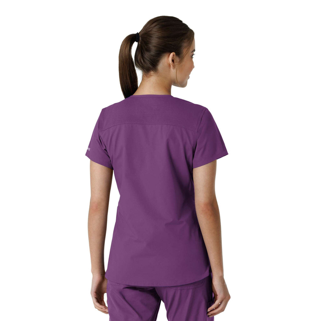 Women's force essentials v-neck knit panel scrub top