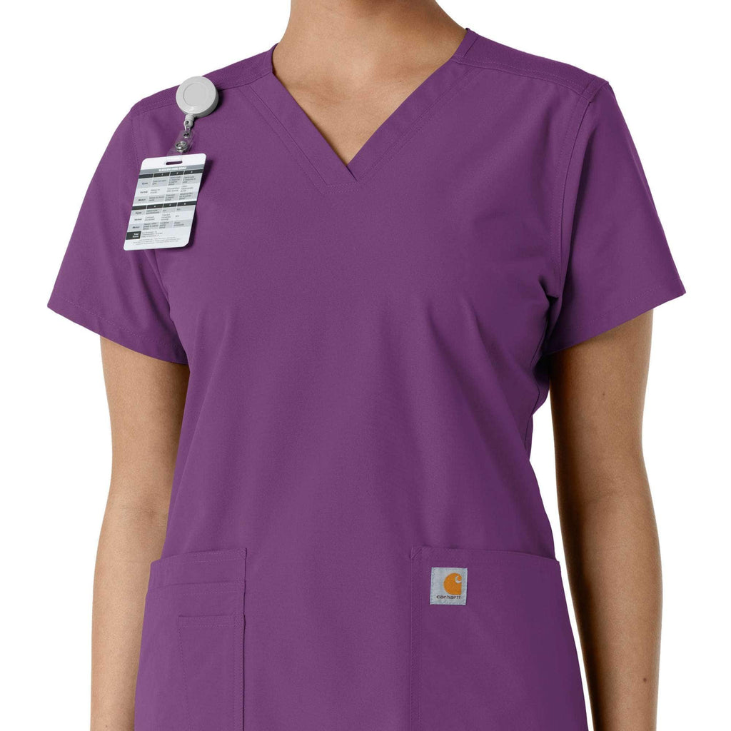 Women's force essentials v-neck knit panel scrub top