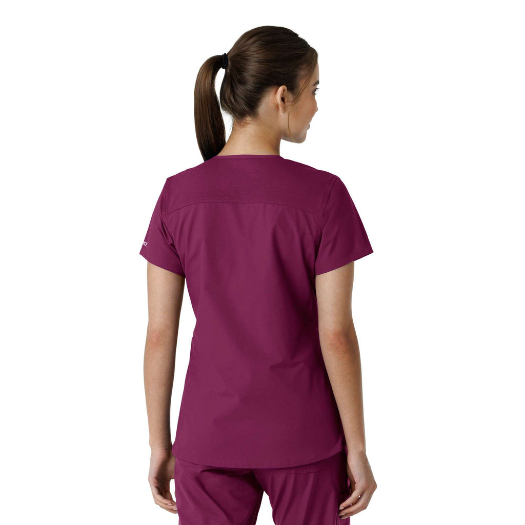 Women's force essentials v-neck knit panel scrub top