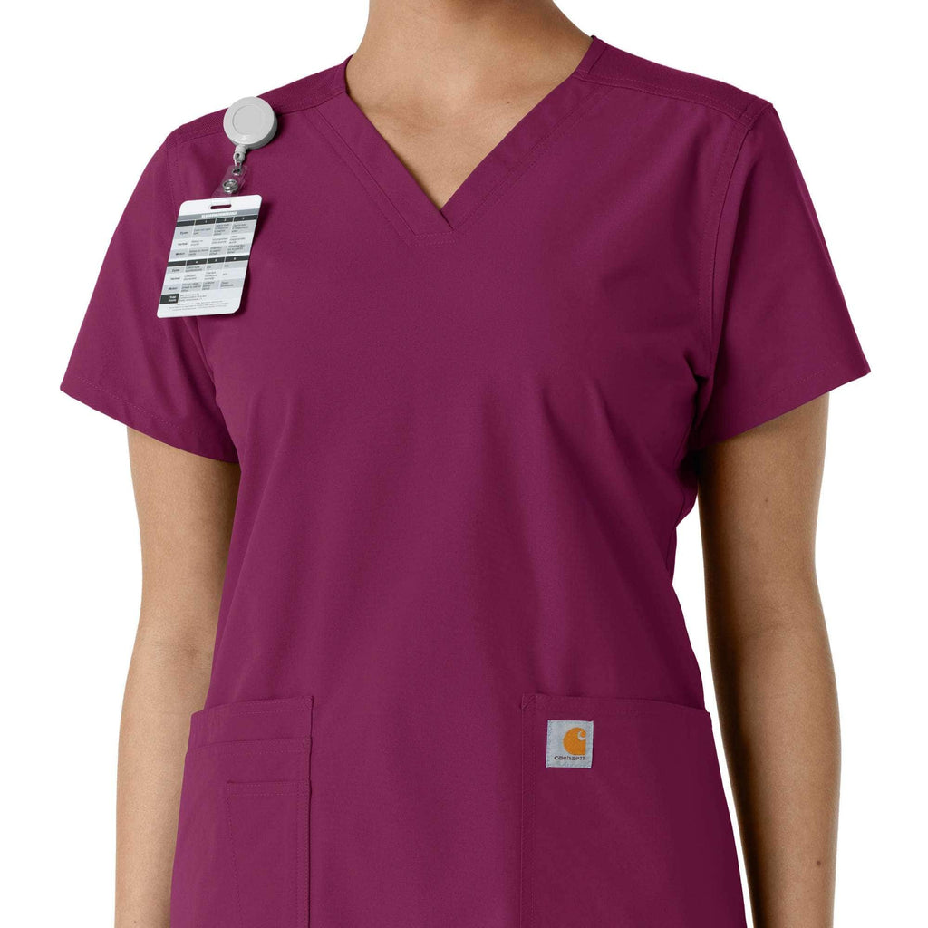 Women's force essentials v-neck knit panel scrub top