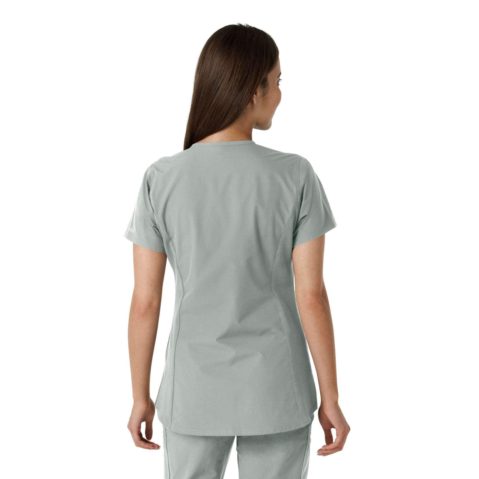 Women's force essentials notch neck tunic knit panel scrub top