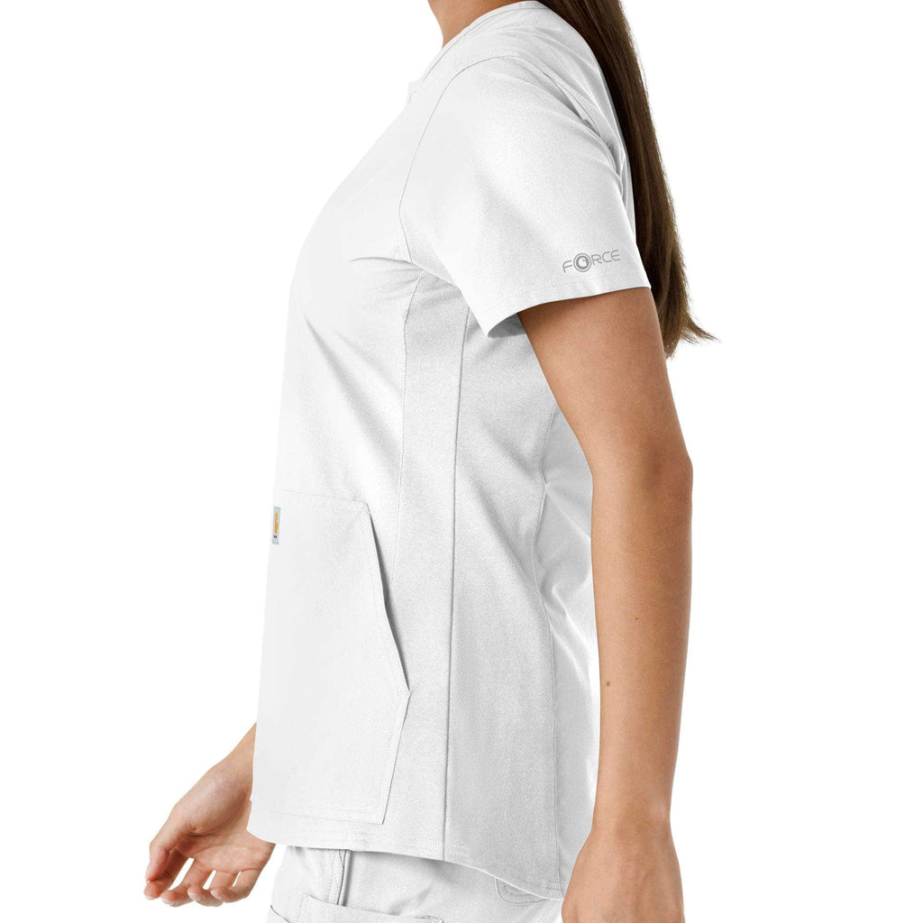 Women's force essentials notch neck tunic knit panel scrub top