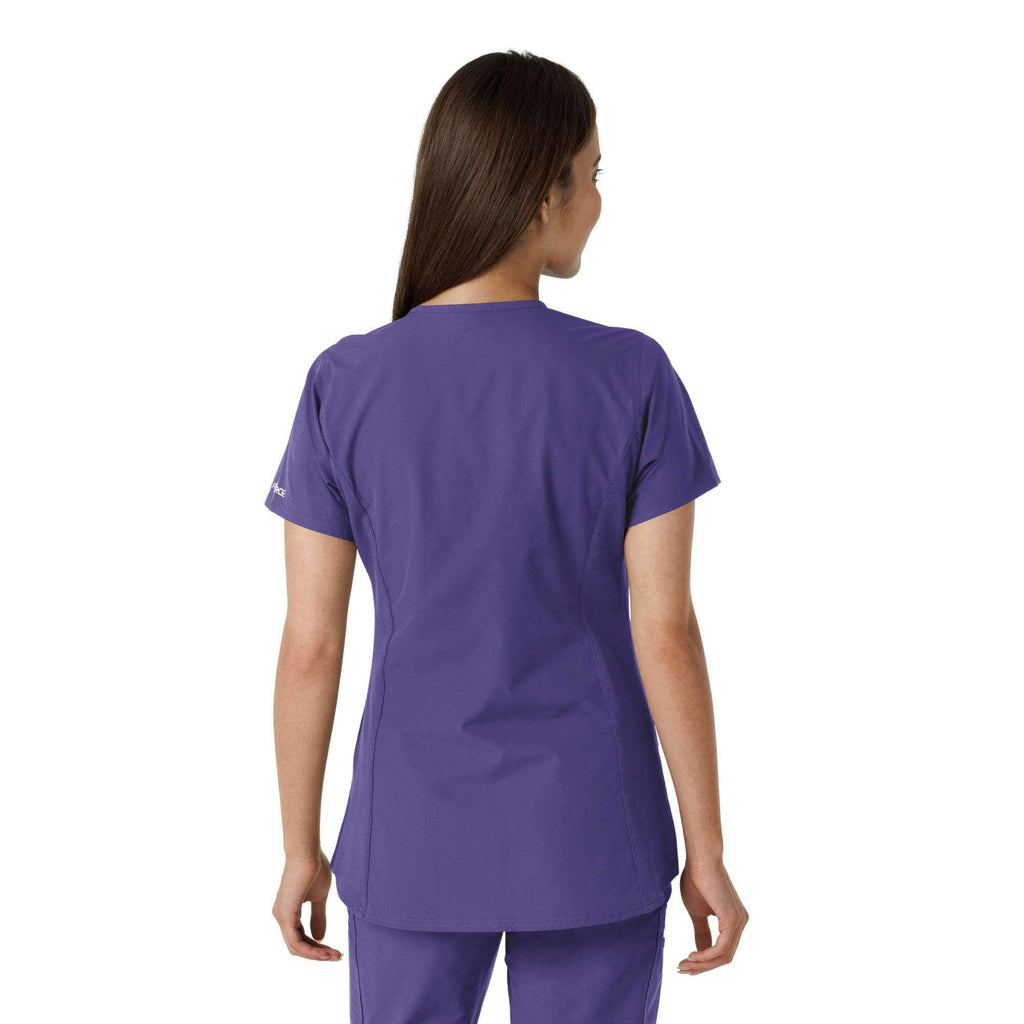 Women's force essentials notch neck tunic knit panel scrub top
