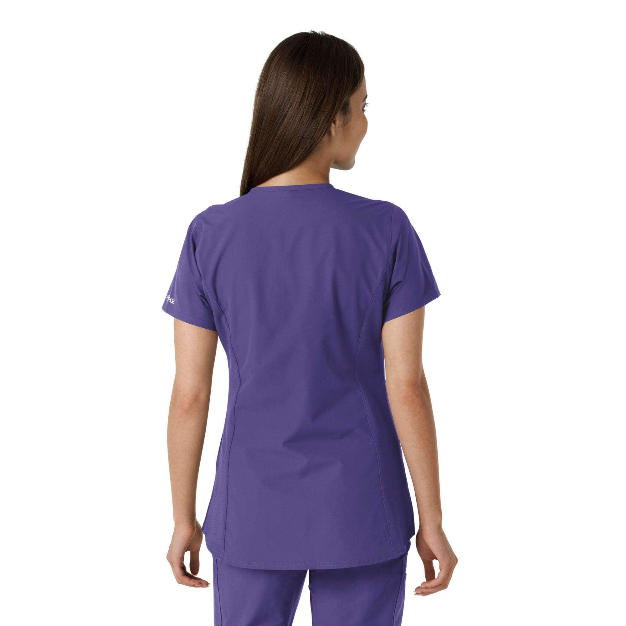 Women's force essentials notch neck tunic knit panel scrub top