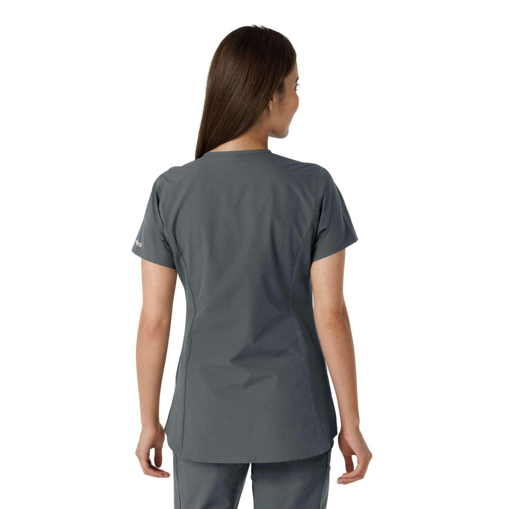 Women's force essentials notch neck tunic knit panel scrub top
