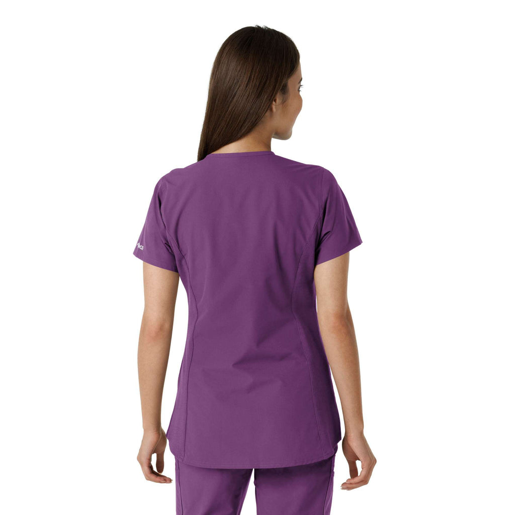 Women's force essentials notch neck tunic knit panel scrub top
