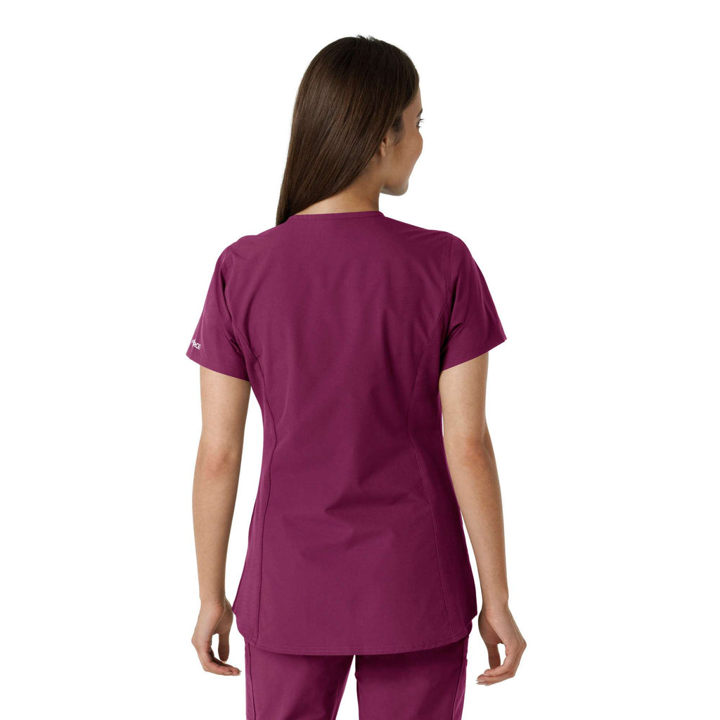 Women's force essentials notch neck tunic knit panel scrub top