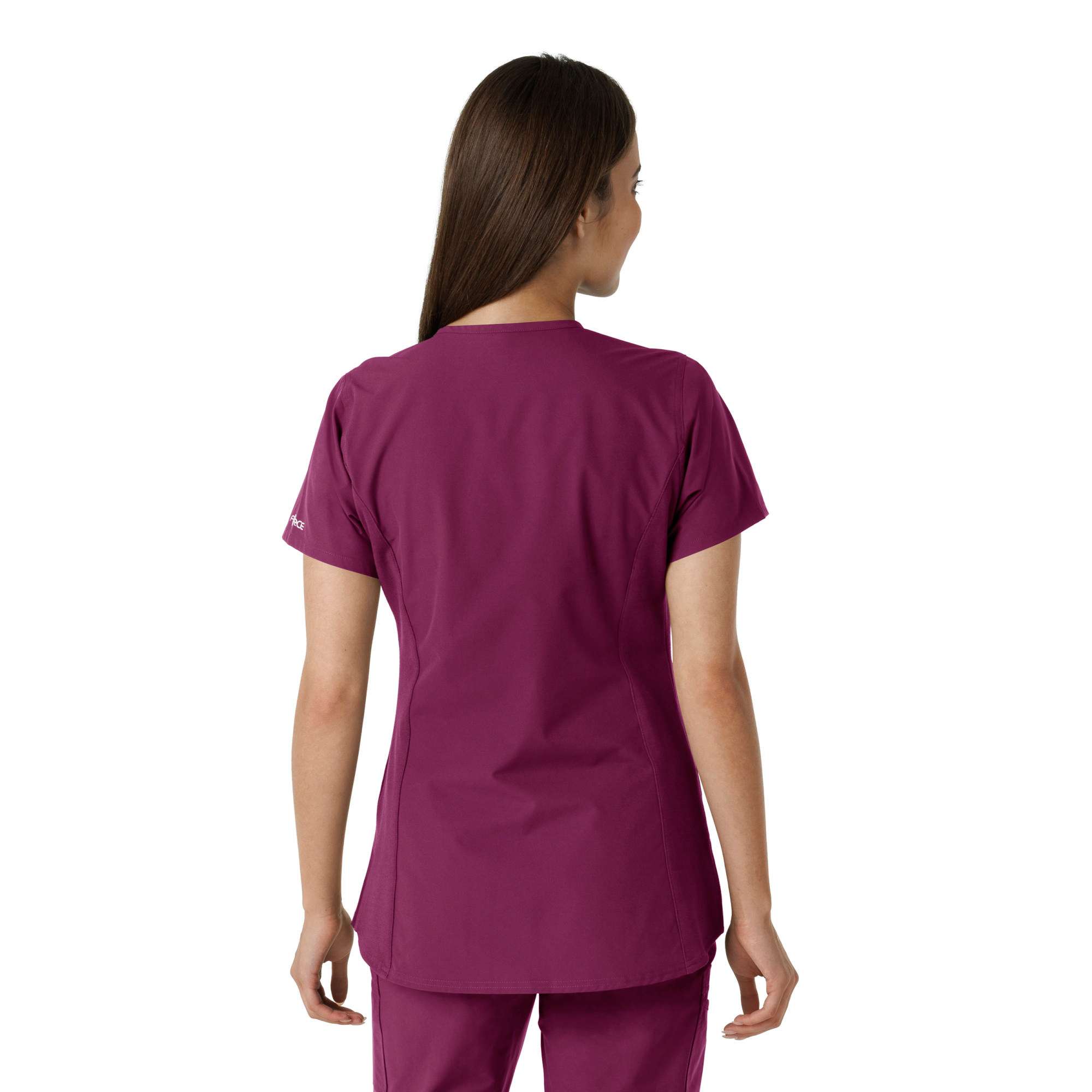 Women's force essentials notch neck tunic knit panel scrub top