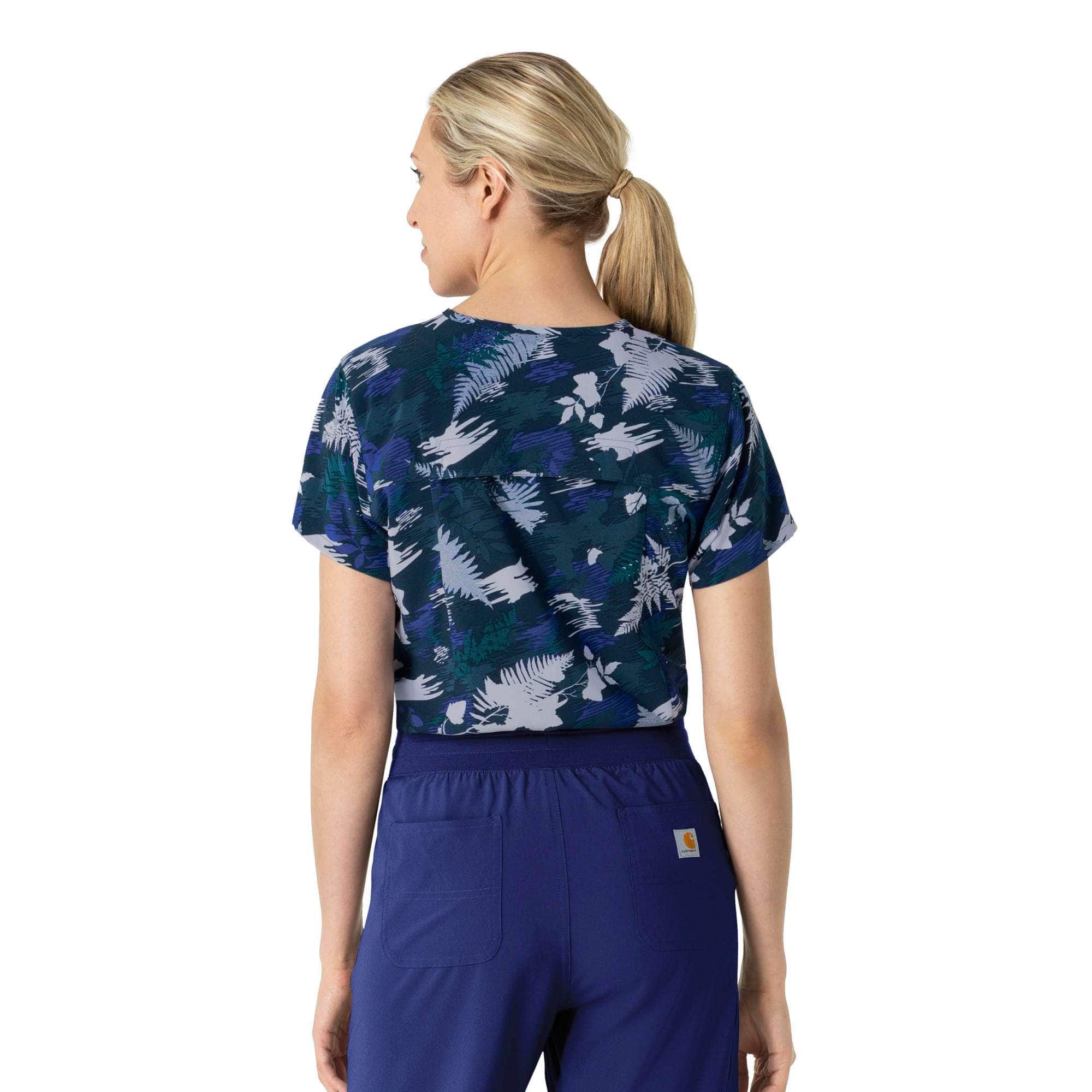Women's force tuck-in scrub print top