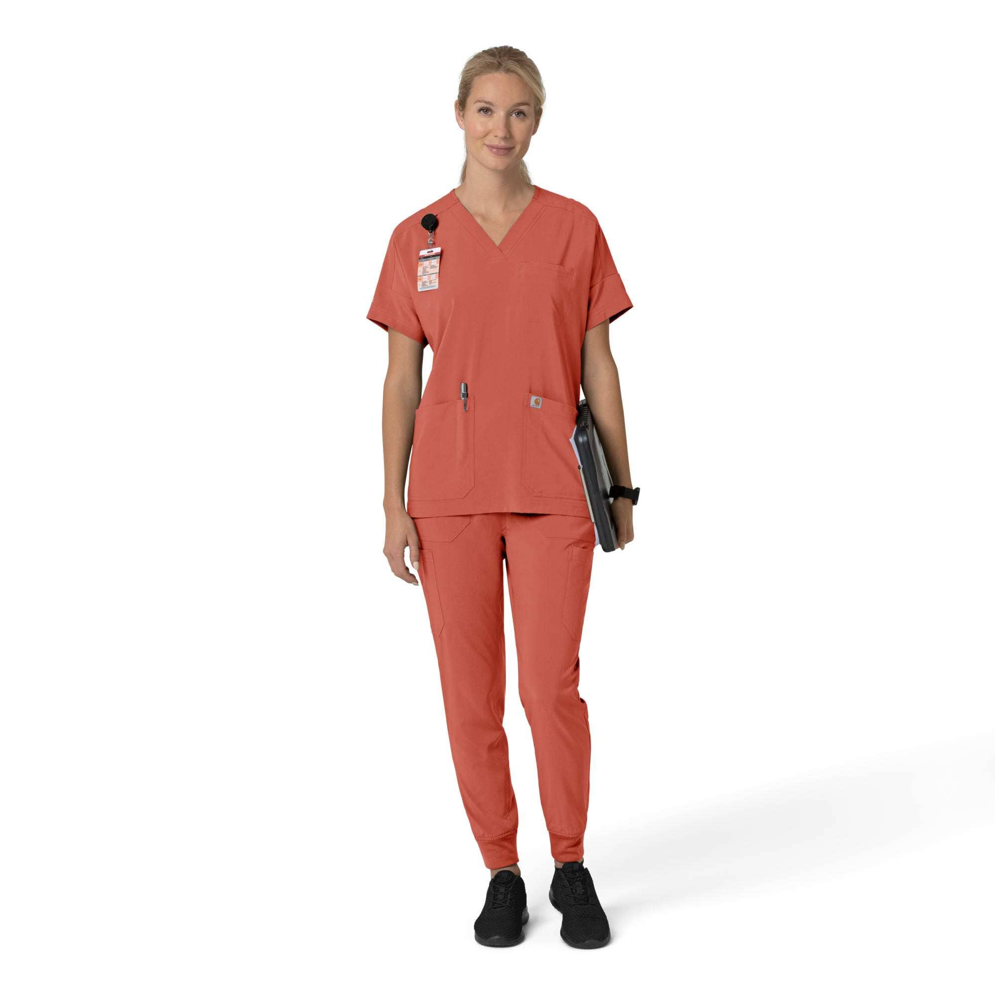 Women's force cross-flex  oversized v-neck scrub top