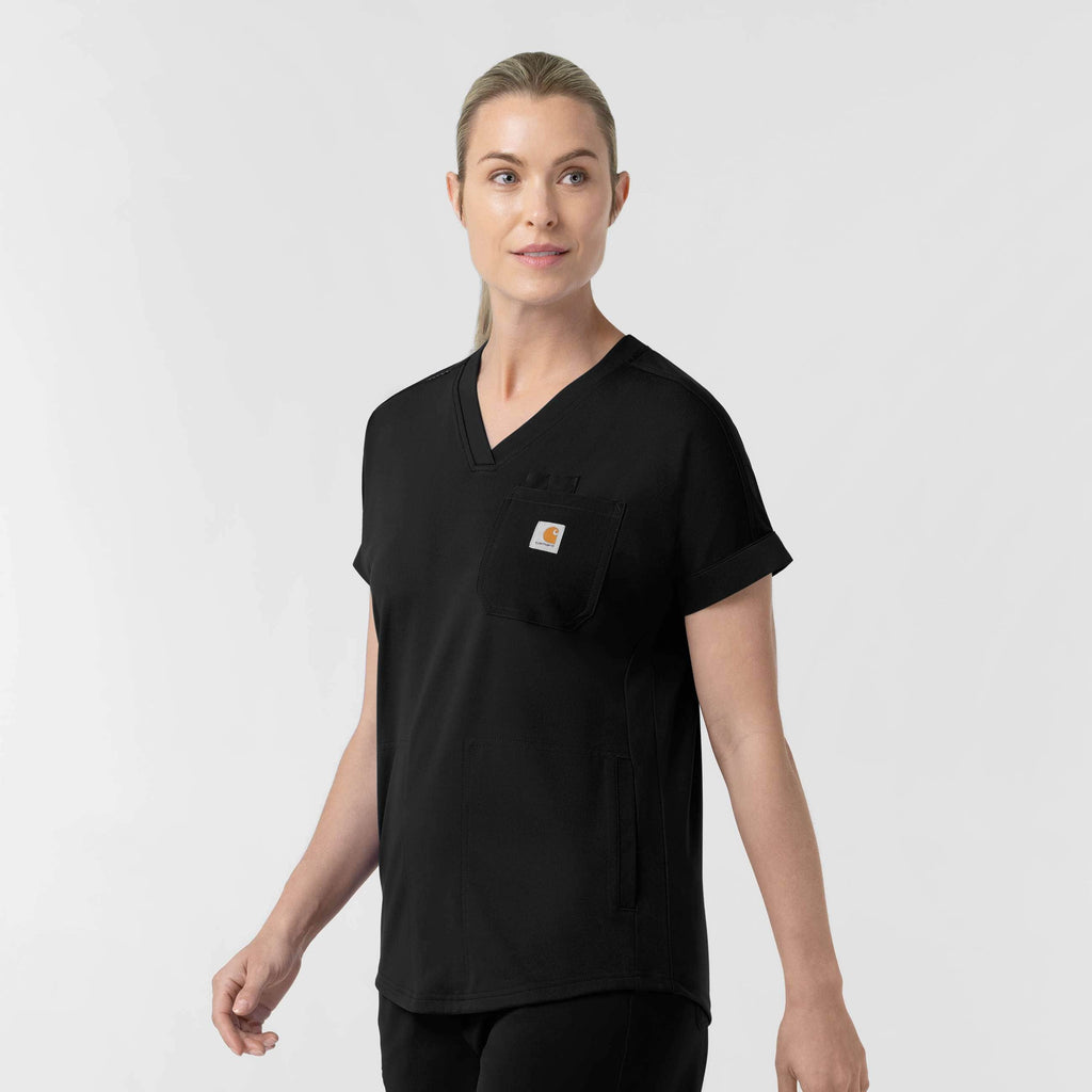 Women's force cross-flex knit v-neck scrub top