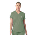 Women's force cross-flex knit v-neck scrub top