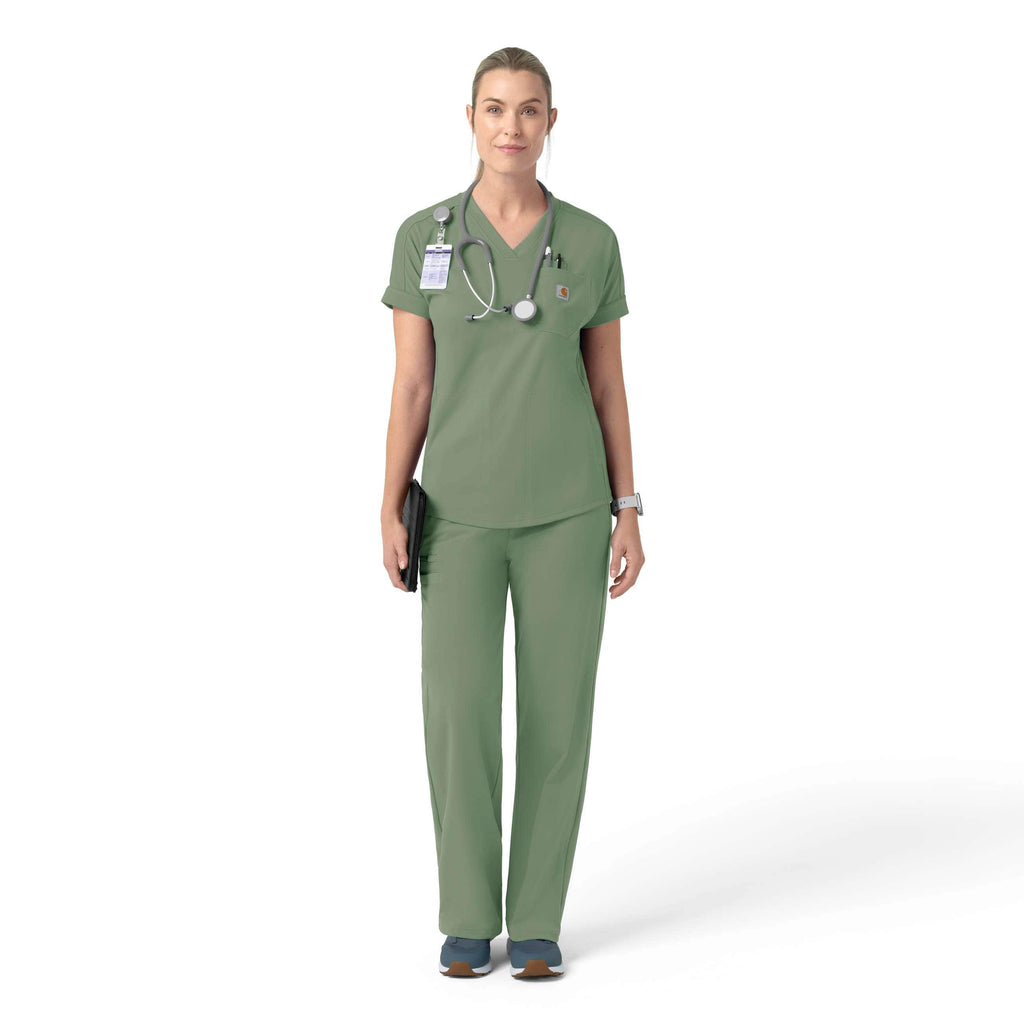 Women's force cross-flex knit v-neck scrub top