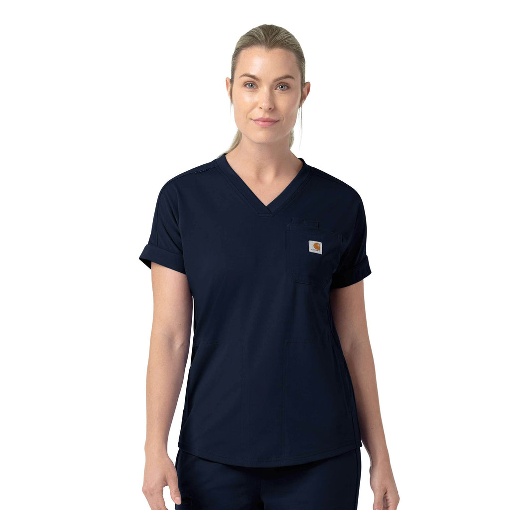 Women's force cross-flex knit v-neck scrub top