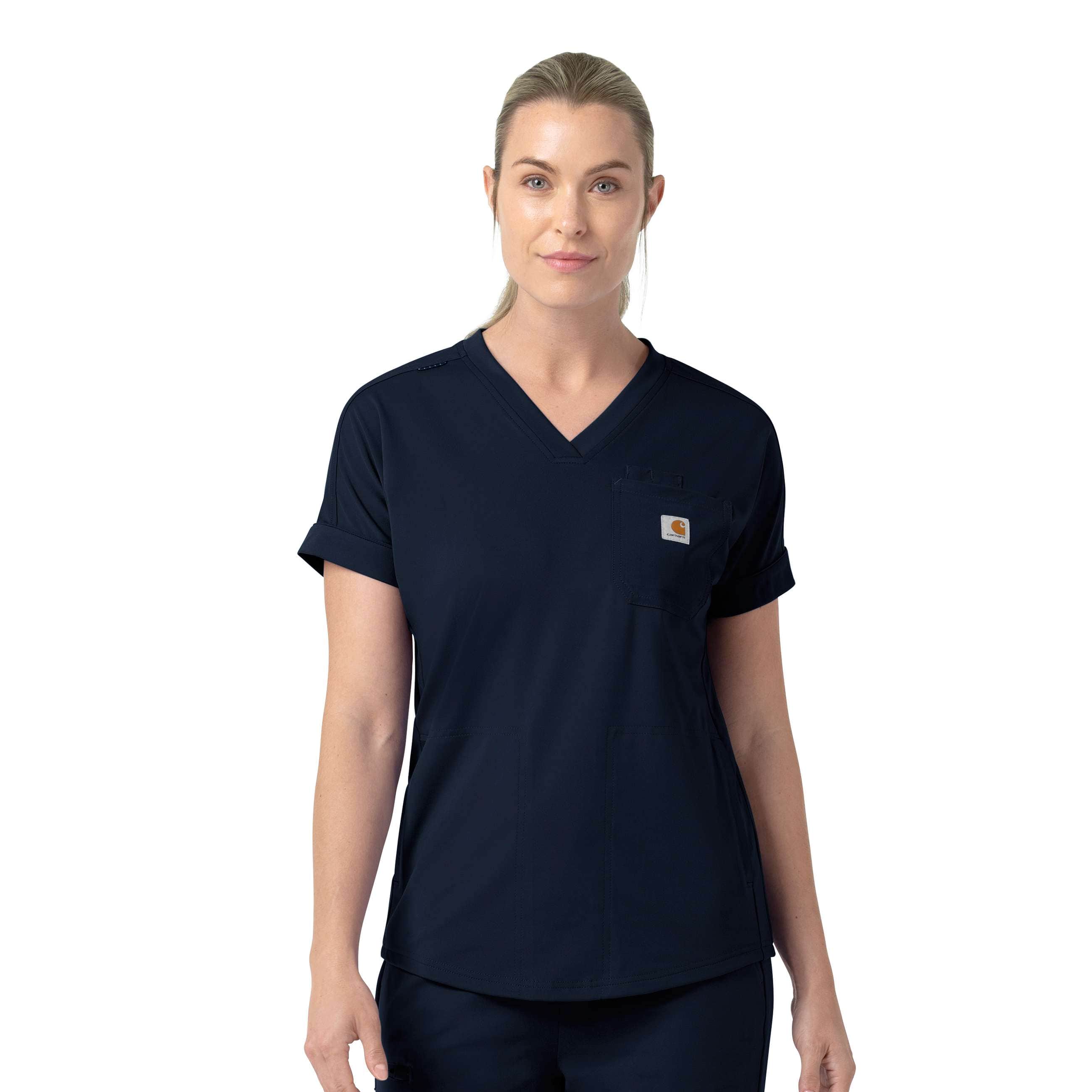 Women's force cross-flex knit v-neck scrub top