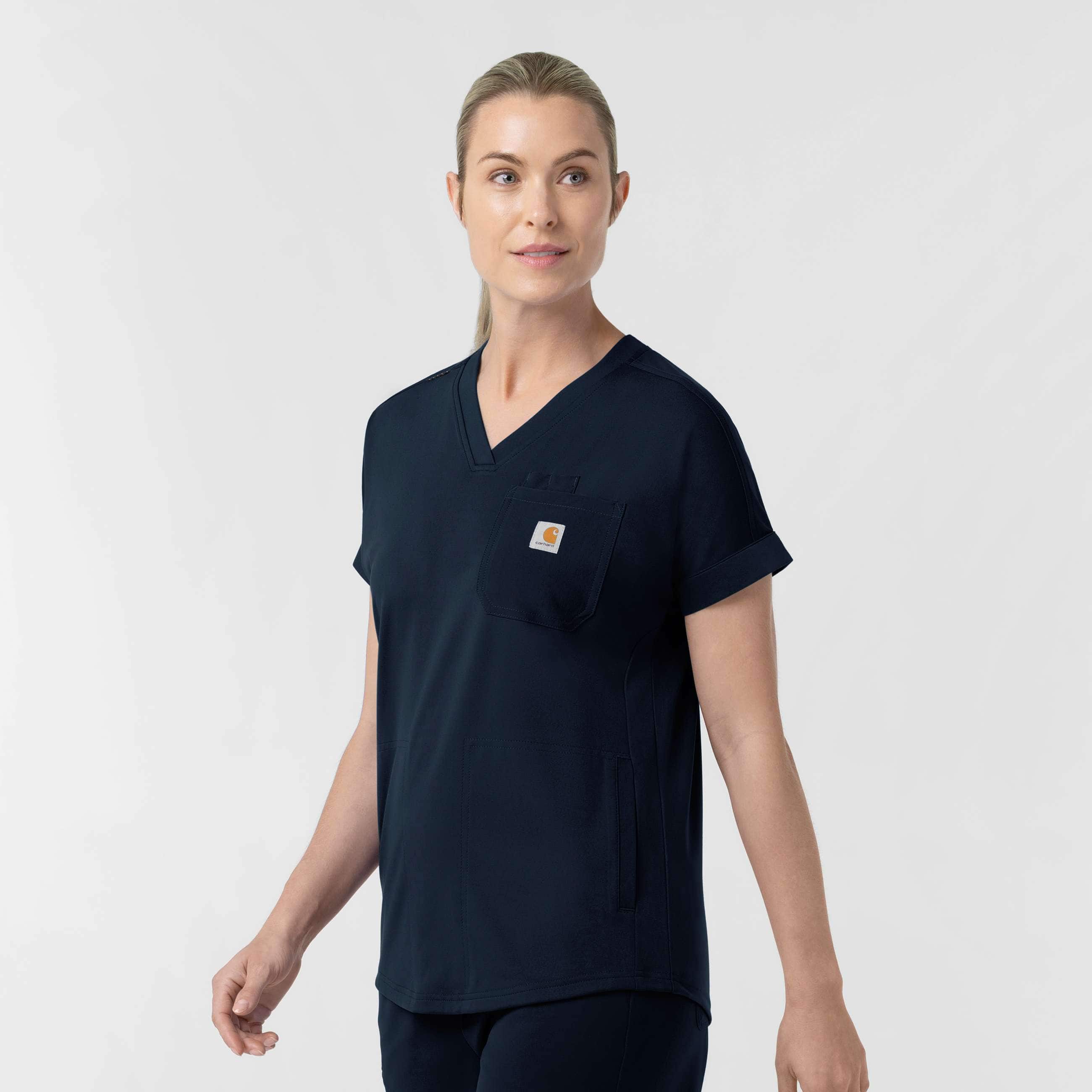 Women's force cross-flex knit v-neck scrub top