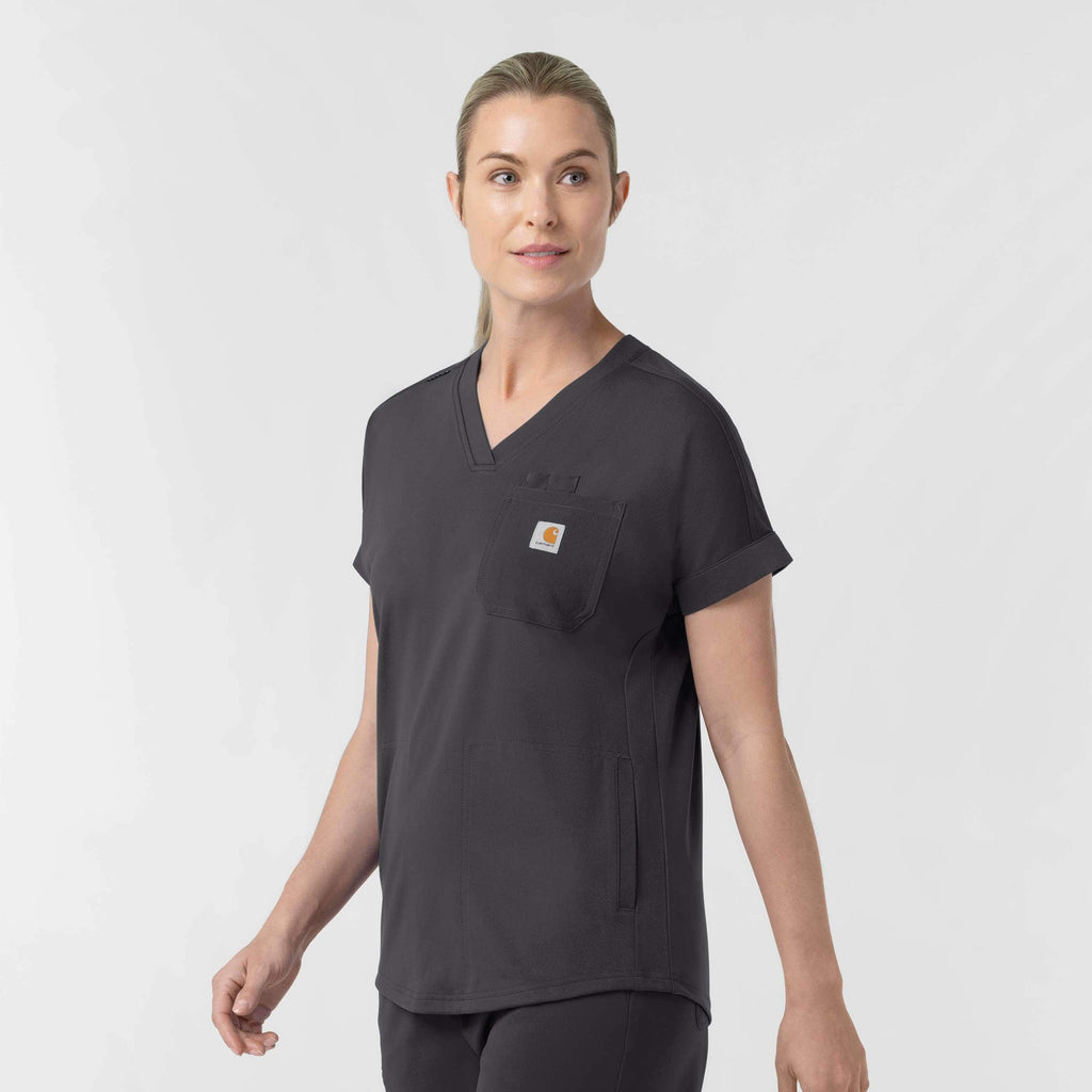 Women's force cross-flex knit v-neck scrub top