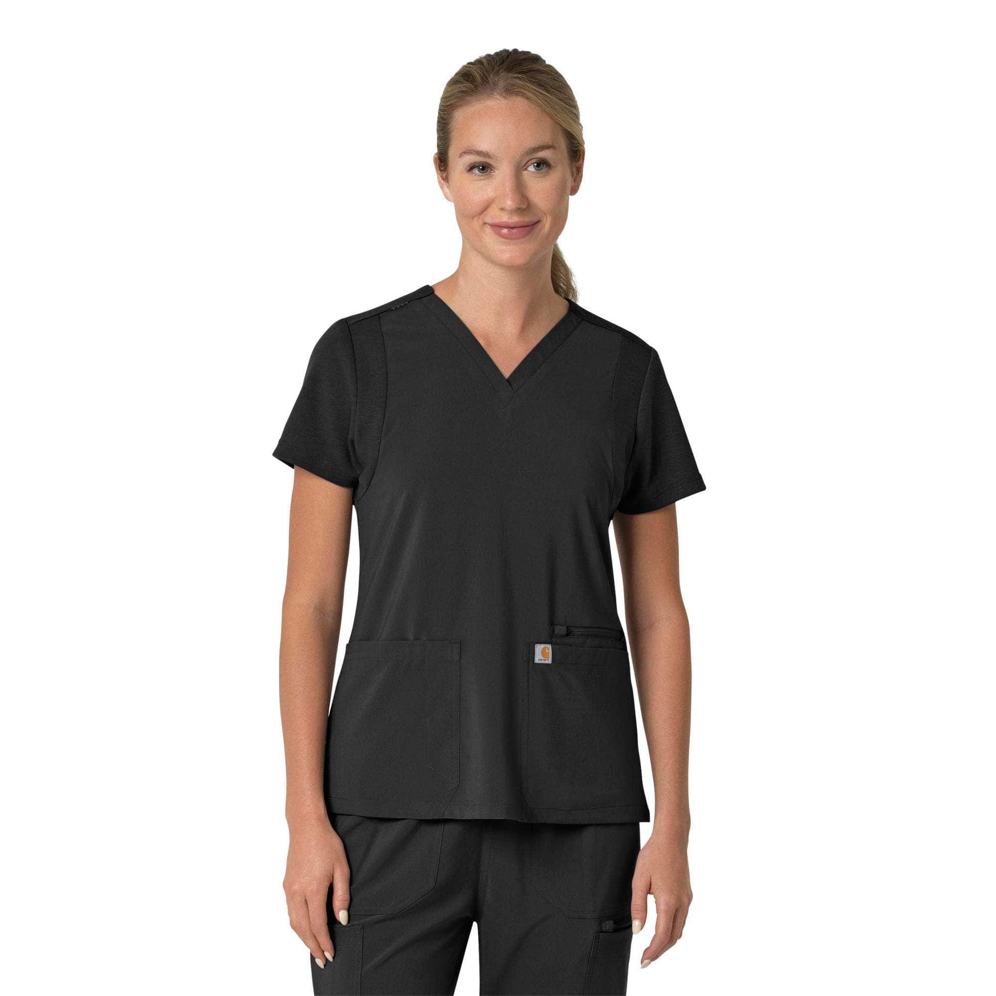 Women's force cross-flex  flex panel v-neck scrub top