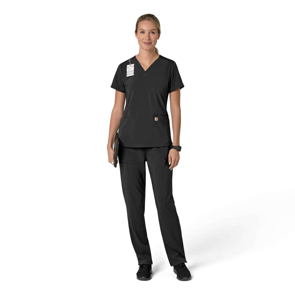 Women's force cross-flex  flex panel v-neck scrub top